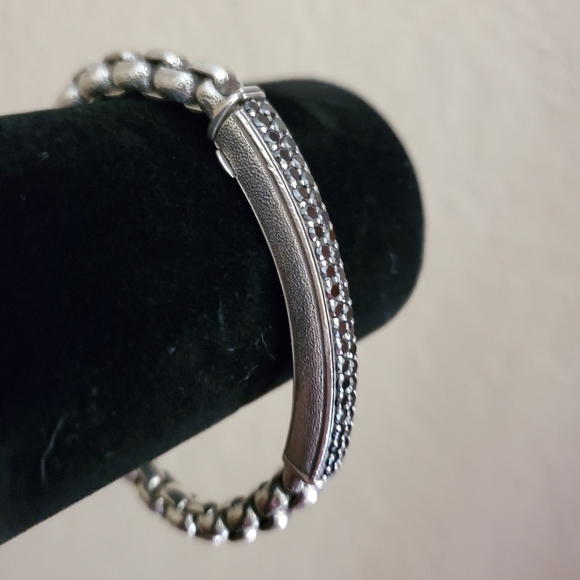 David Yurman Silver and Black Bracelet